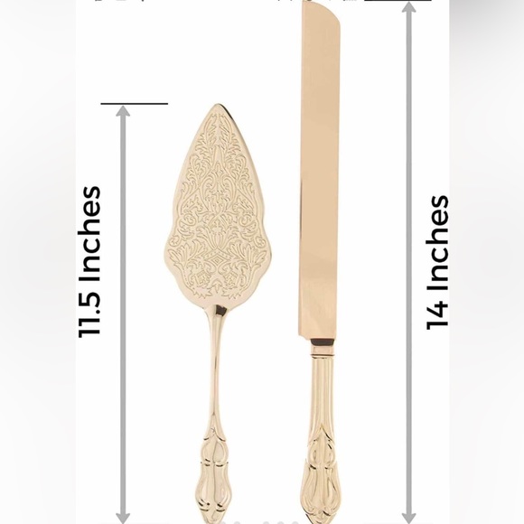 NIB Gold Cake Knife & Server Set for Wedding or Holiday - Picture 2 of 6